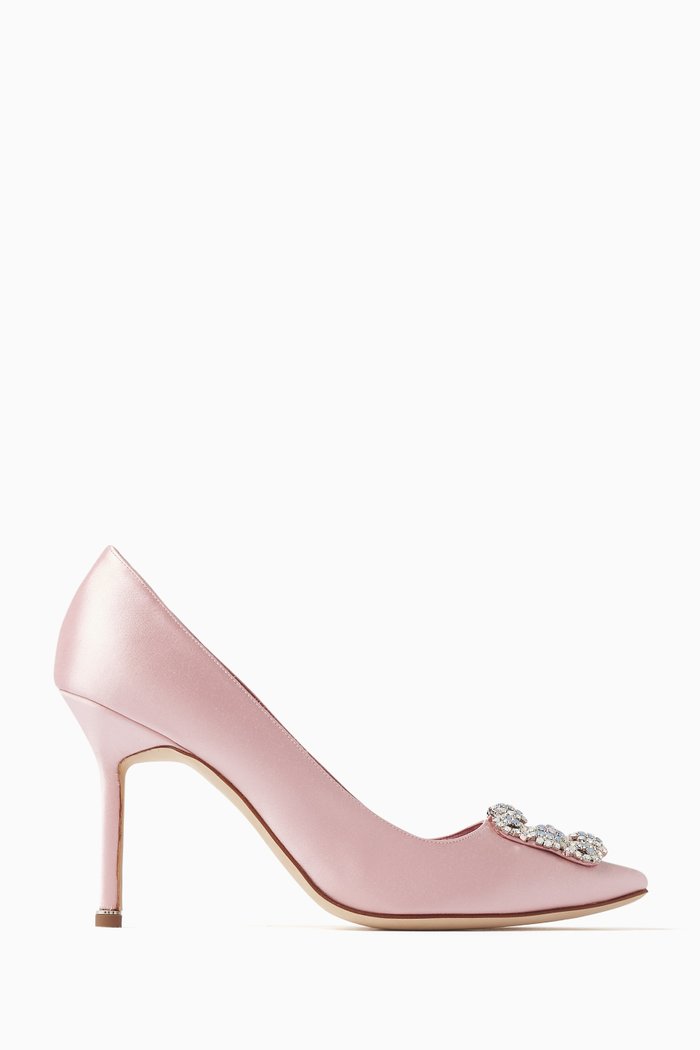 

Hangisi 90 Jewel Pumps in Satin, Pink