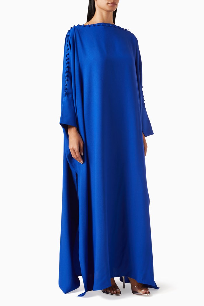 

Mila Kaftan Maxi Dress in Crepe, Blue