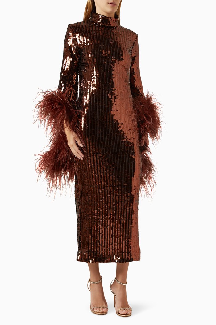 

Del Rio Disco Sequinned Dress, Brown