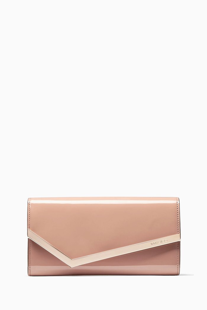 

Emmie Clutch Bag in Patent Leather, Pink
