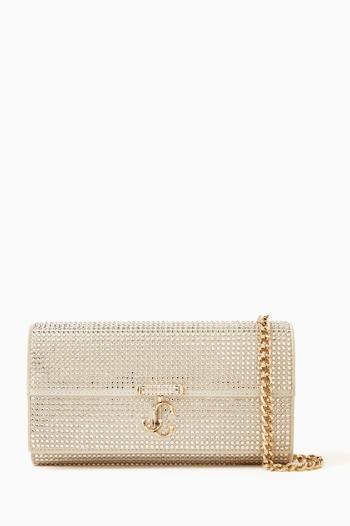 

Avenue Chain Wallet in Crystal & Satin, Gold