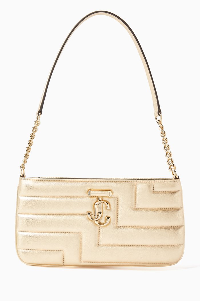 

Avenue Slim Shoulder Bag in Metallic Nappa, Gold