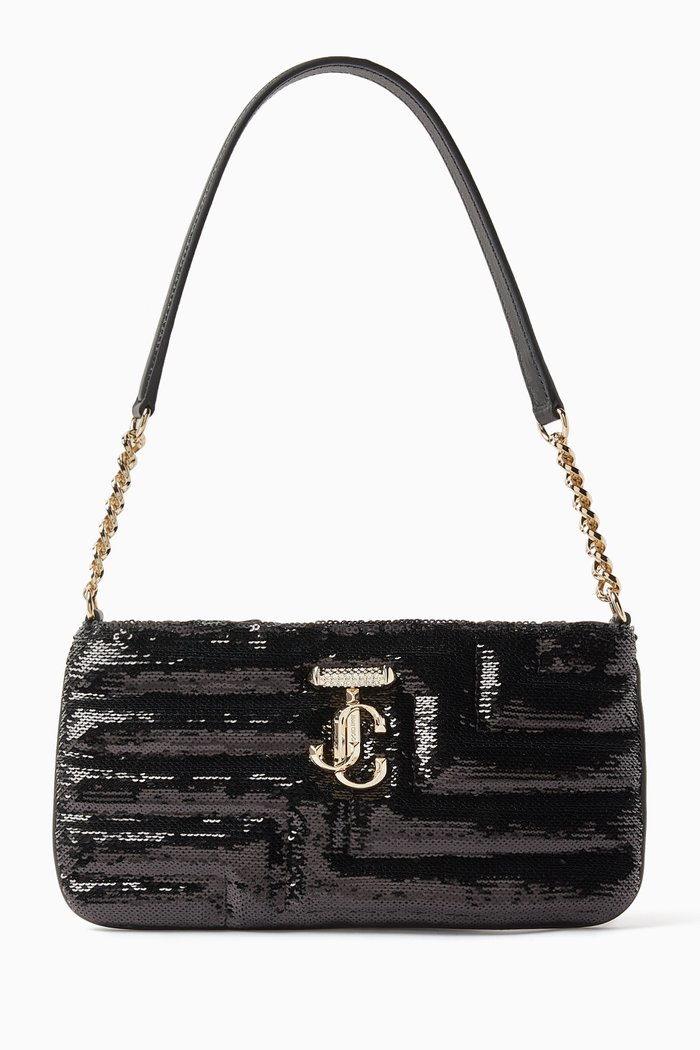 

Avenue Sequinned Slim Shoulder Bag, Black