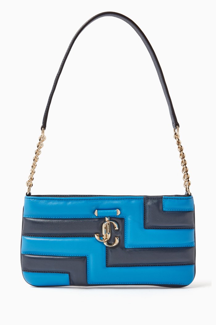

Avenue Slim Shoulder Bag in Nappa Leather, Blue