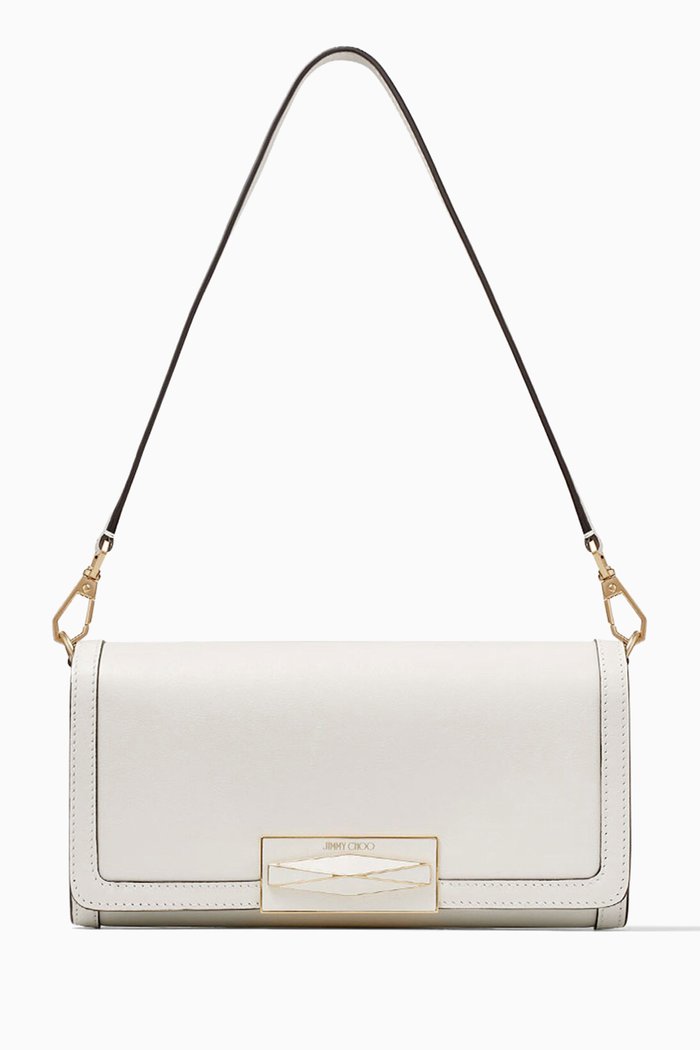 Mini Diamond Shoulder Bag in Calf Leather, Gold