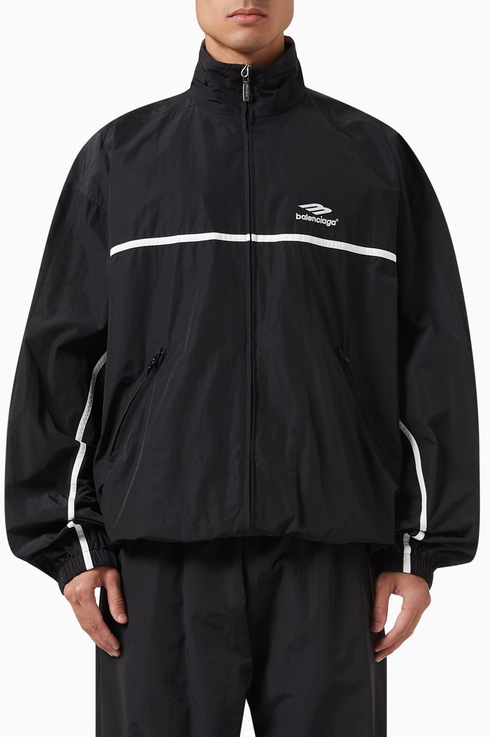 

3B Sports Icon Track Jacket in Techno-poplin, Black