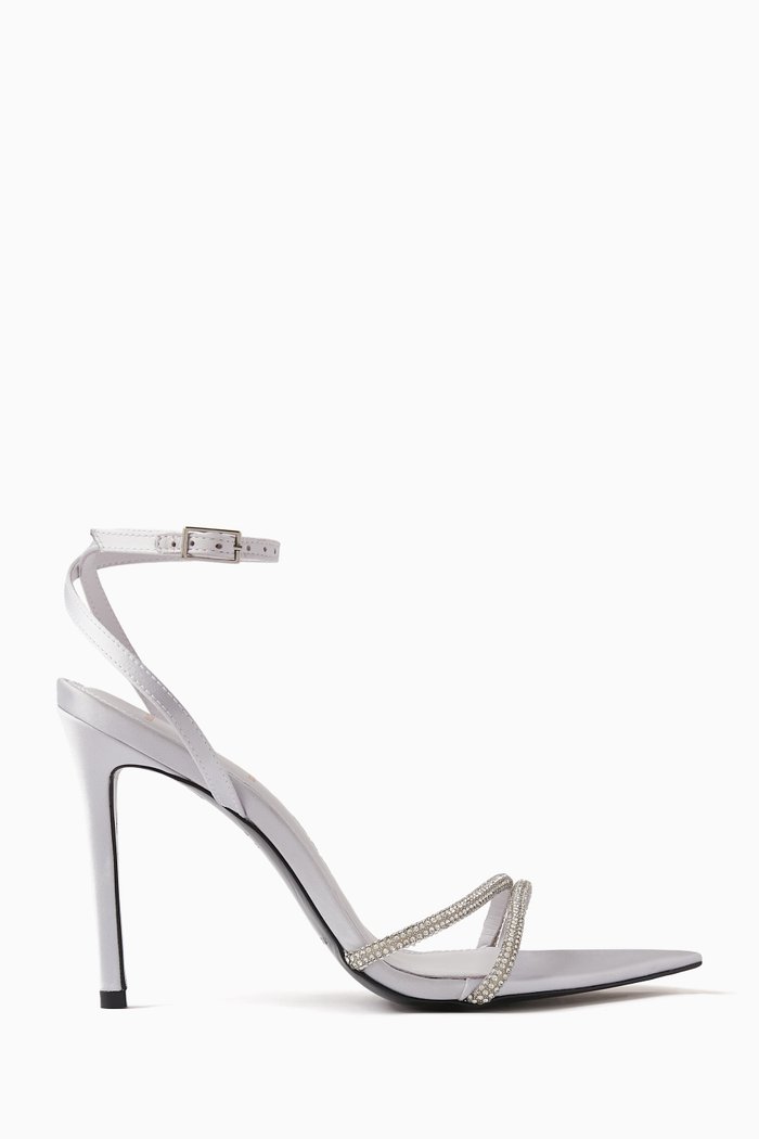 

Ace 100 Crystal Sandals in Satin, Purple