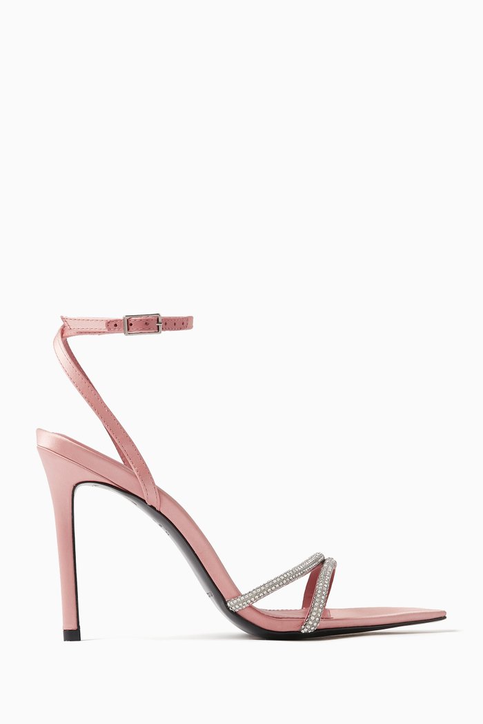 

Ace 100 Crystal Sandals in Satin, Pink
