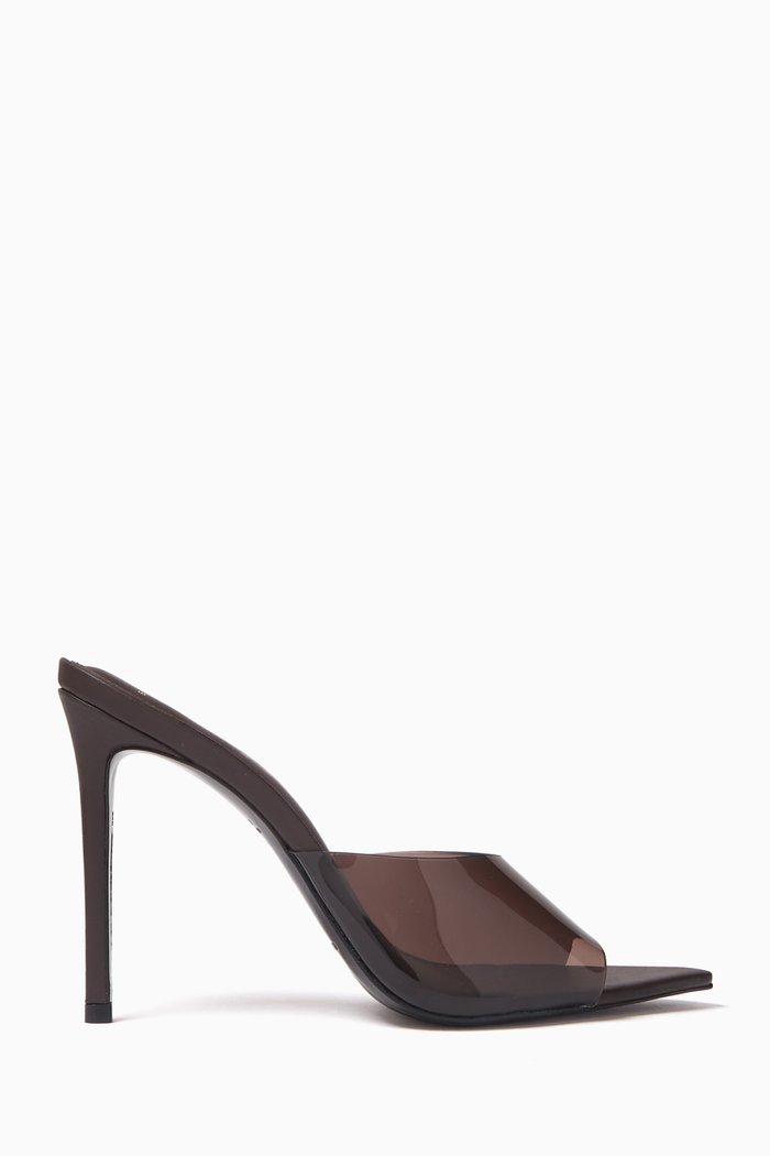 

Bella 100 Mule Sandals in PVC & Patent Leather, Brown