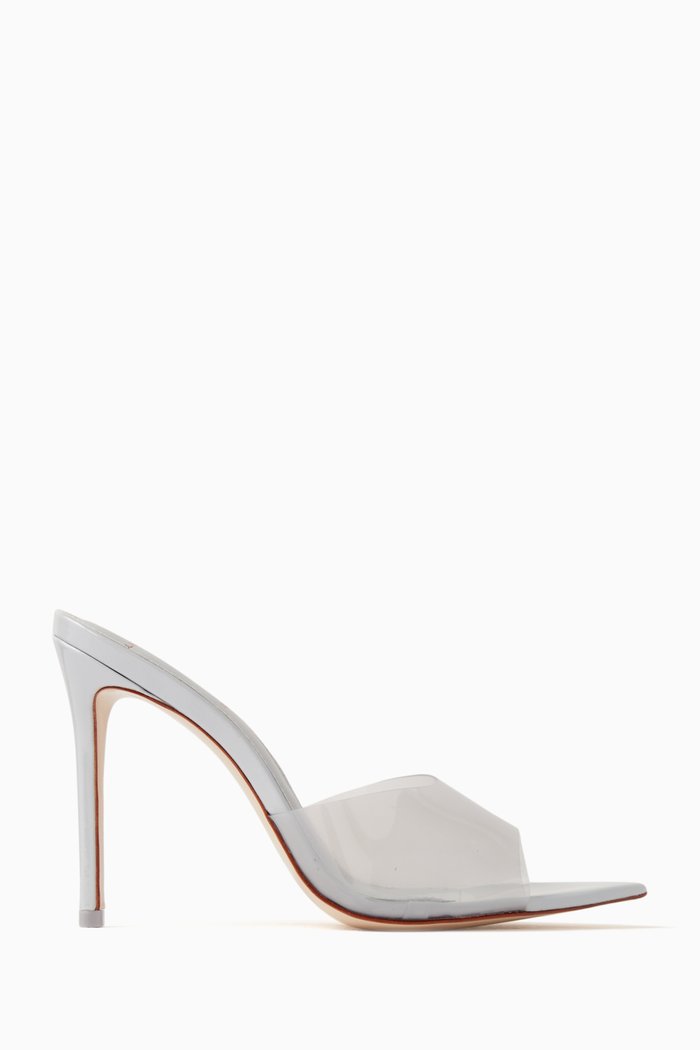 

Bella 100 Mule Sandals in PVC & Patent Leather, Grey