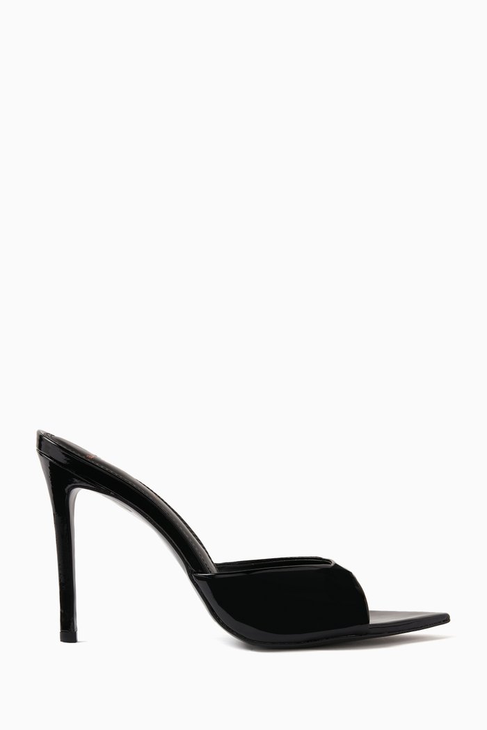 Brea 100 Mule Sandals in Patent Leather, Black