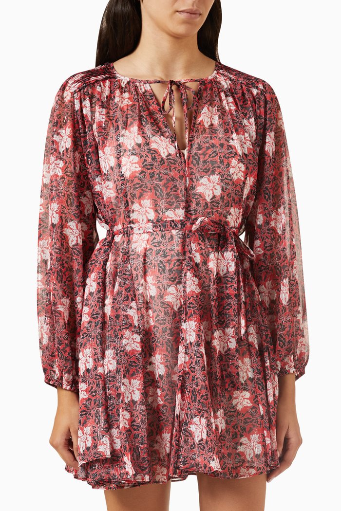 

Ribaby Floral-print Mini Dress, Red