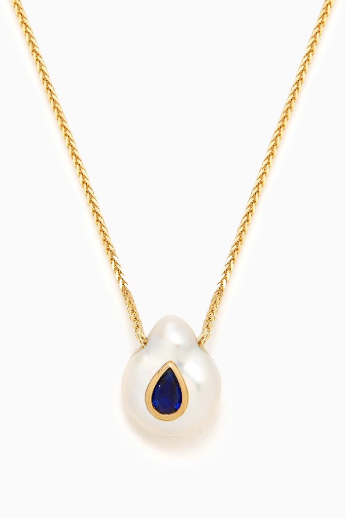 

Evil Eye Pearl Necklace in 14kt Gold, Yellow