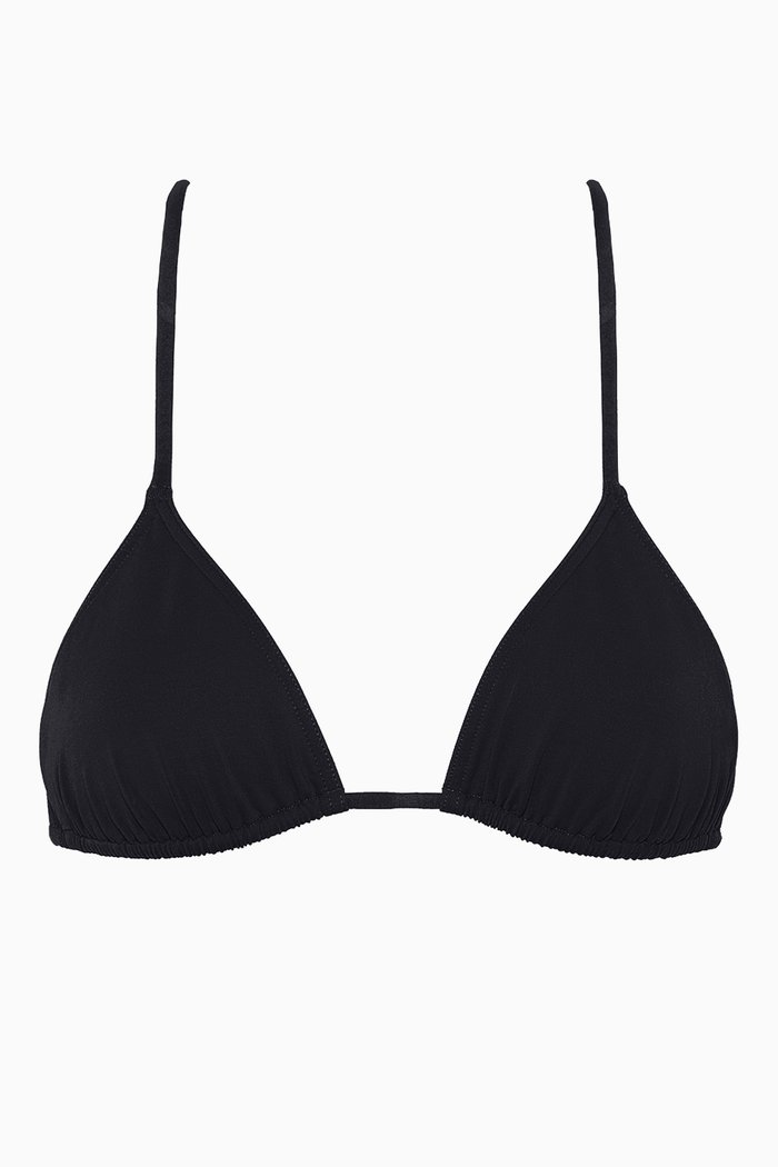 Mouna Triangle Bikini Top, Black