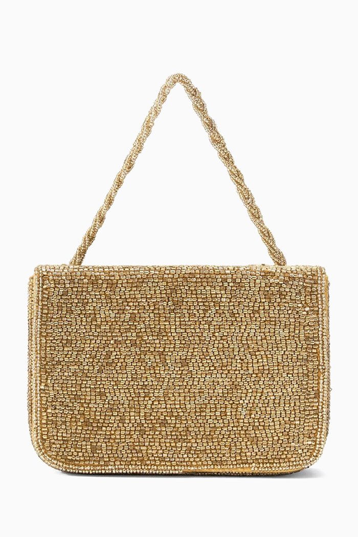 

Carmen Beaded Box Bag, Gold