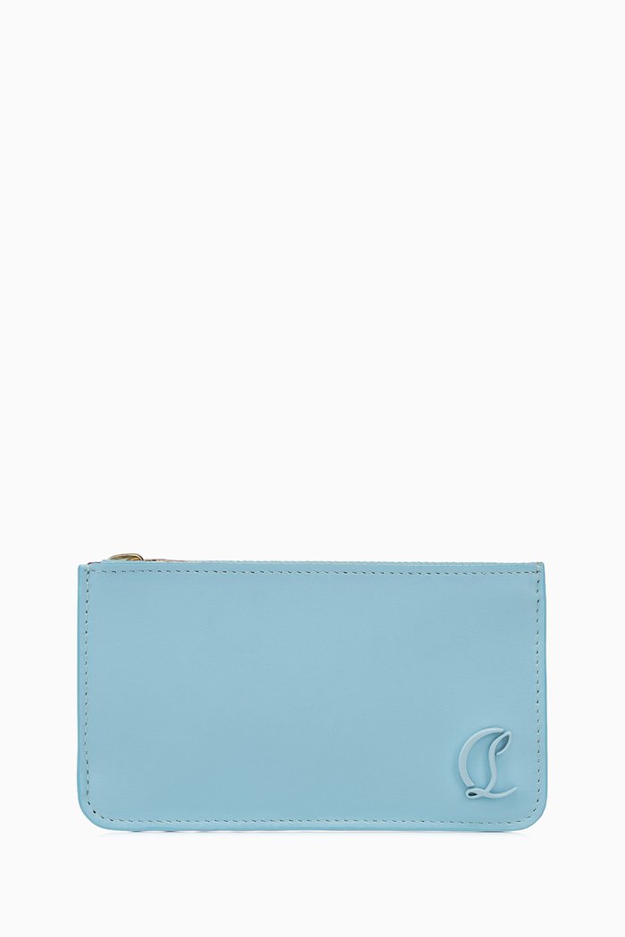 

Loubi 54 Zipped Card Holder in Patent Leather, Blue