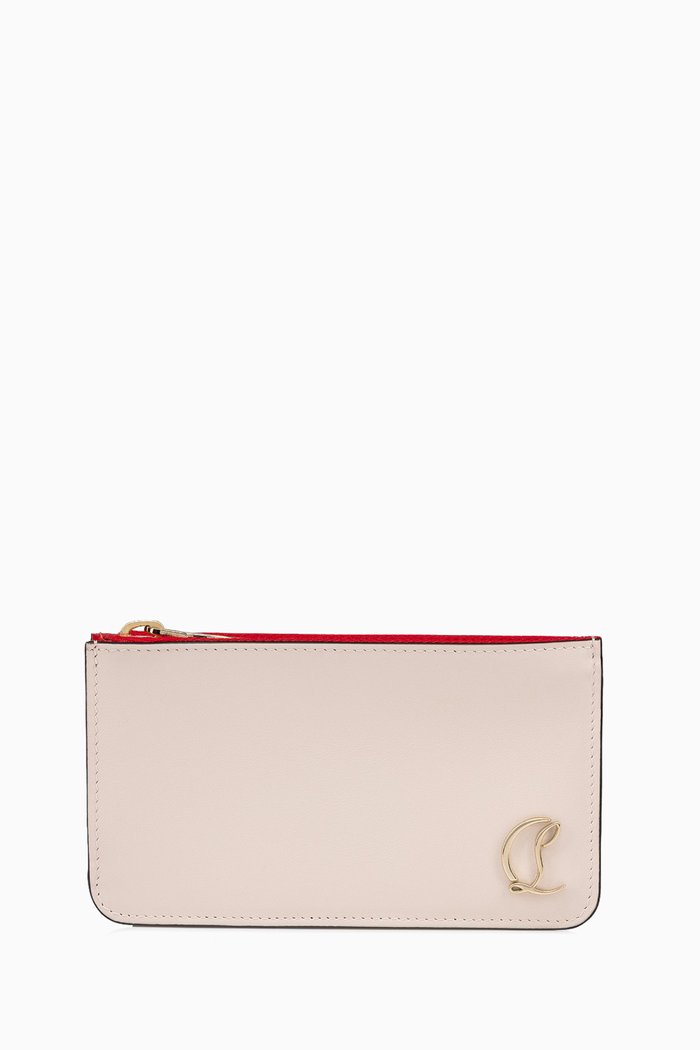 

Loubi 54 Zipped Card Holder in Patent Leather, Neutral