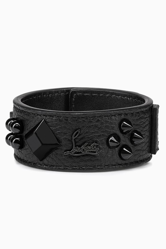 

Paloma Studded Bracelet in Calfskin, Black