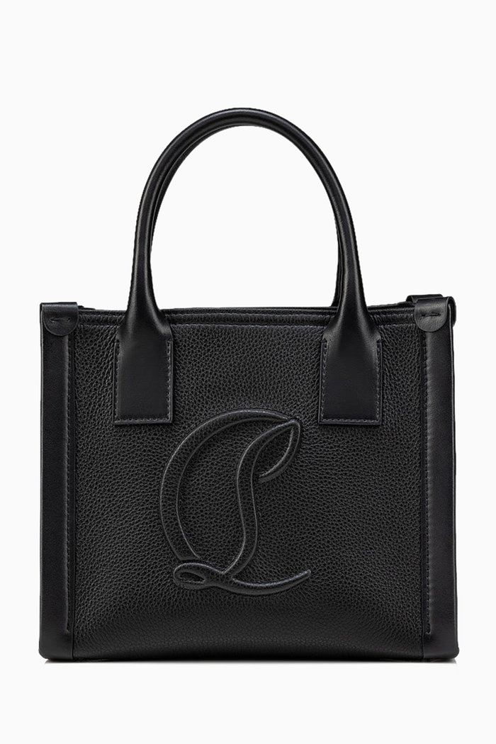Mini By My Side Tote Bag in Calf Leather, Black