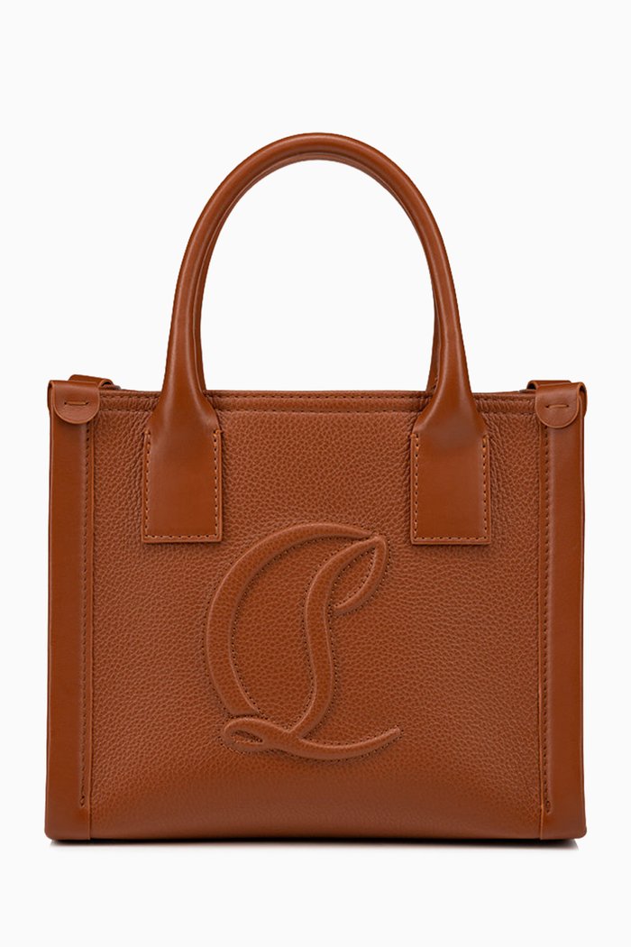 

Mini By My Side Tote Bag in Calf Leather, Brown