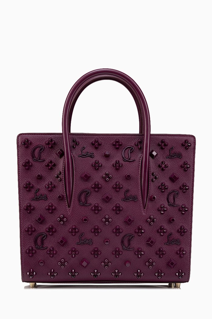 

Medium Paloma Tote Bag in Calf Leather, Purple