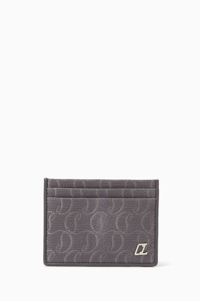 

Kios Card Holder in Monogram Jacquard Fabric, Grey