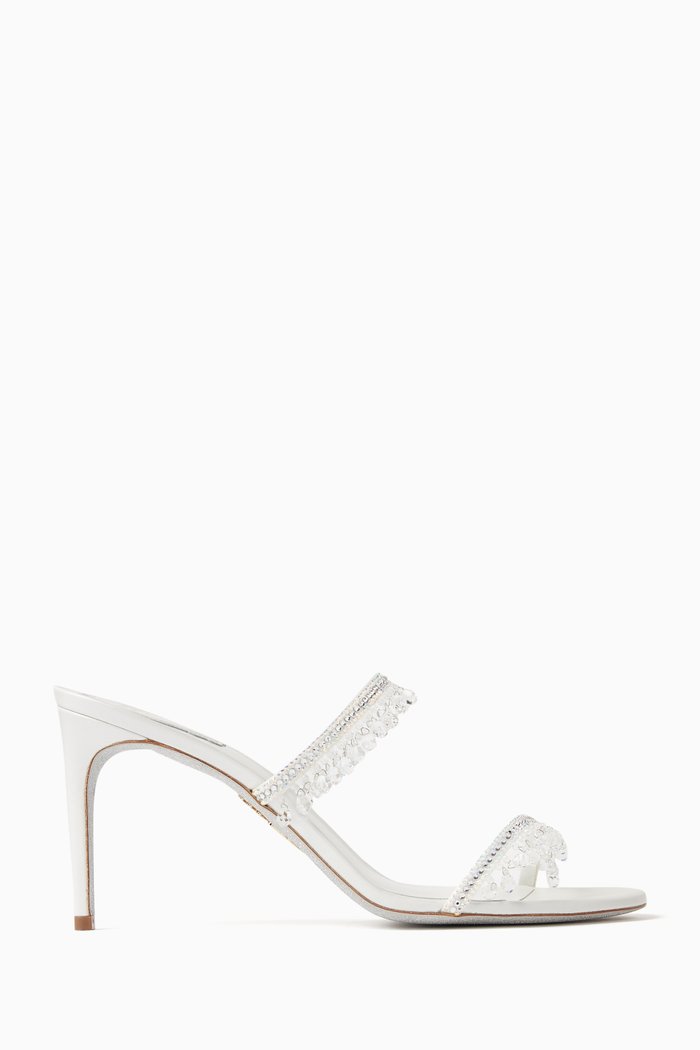 

Chandelier 80 Mules in Satin, Neutral