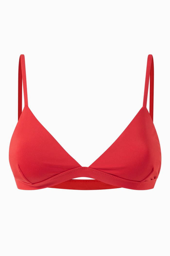 

x Tina Kunakey Adjustable Rio Bikini Top, Red