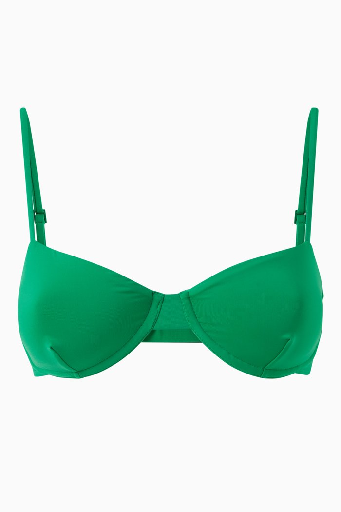 

x Tina Kunakey Adjustable Lidi Bikini Top, Green