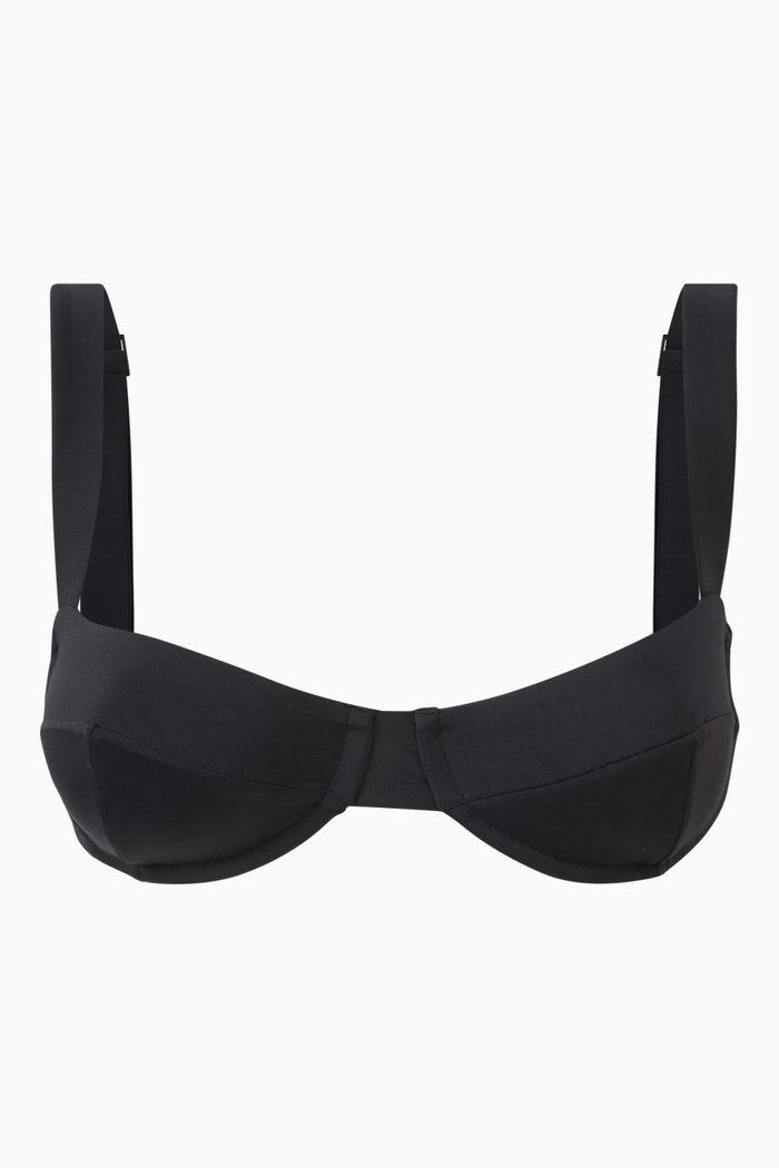 

x Tina Kunakey Adjustable Gaia Bikini Top, Black