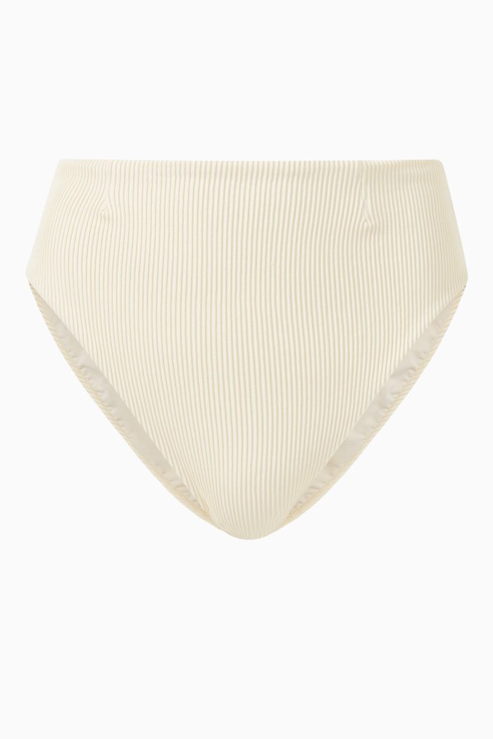 

x Tina Kunakey Ribbed Classic Hotpants Bikini Bottom, White