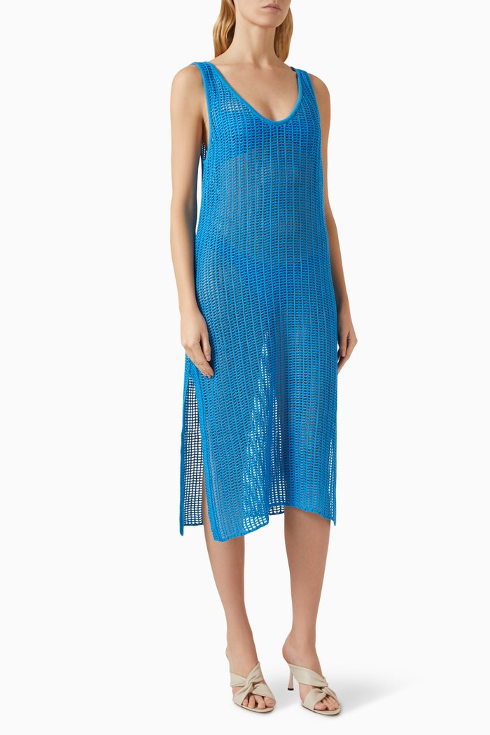 

Beth Dress in Crochet-knit, Blue