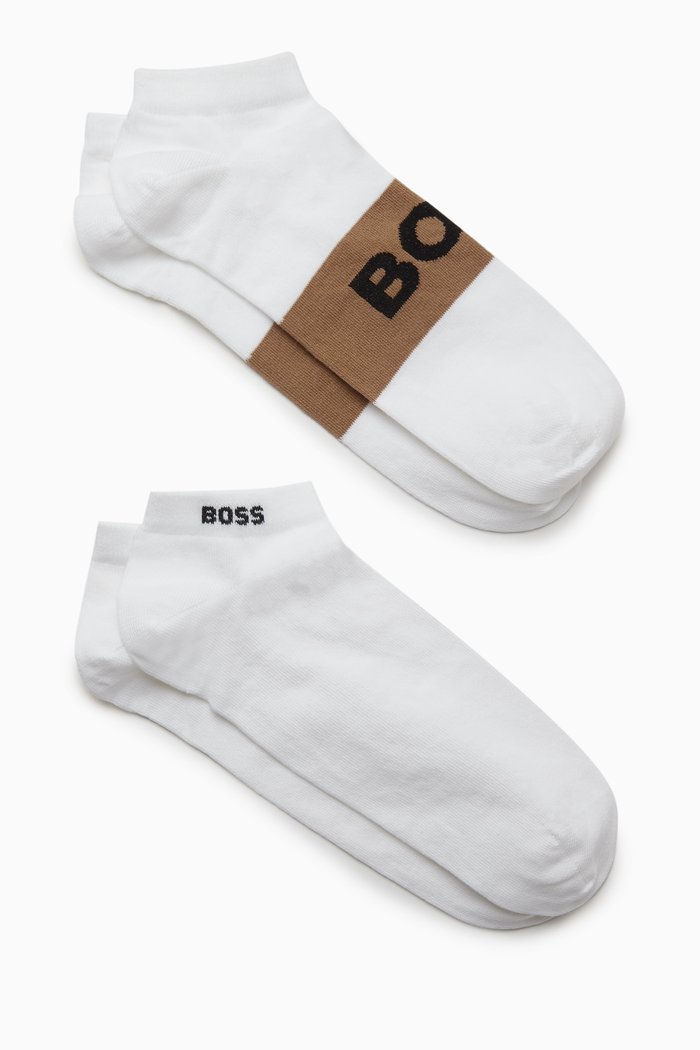 

Ankle Socks in Stretch Cotton Blend, Set of 2, Neutral