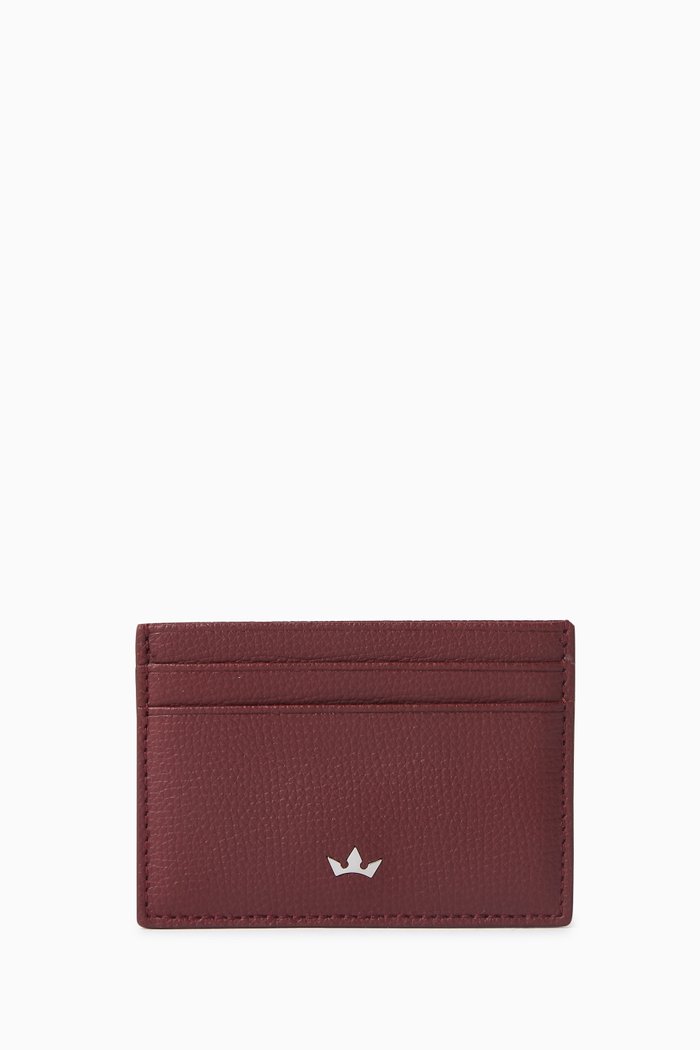 Award Card Holder 4cc in Italian Leather, Burgundy