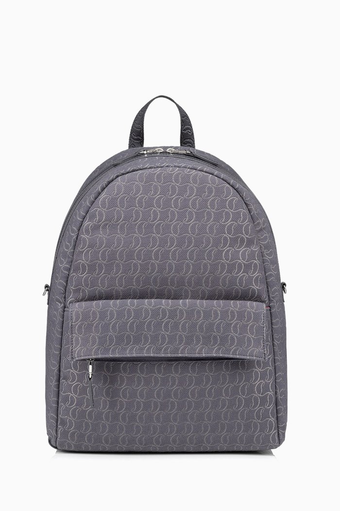 

Zip n Flap Backpack in Monogram Jacquard, Grey
