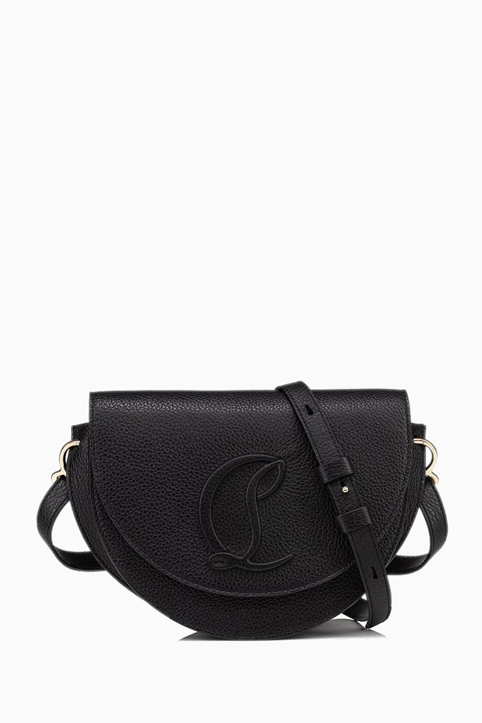 

By My Side Crossbody Bag in Grained Calf Leather, Black