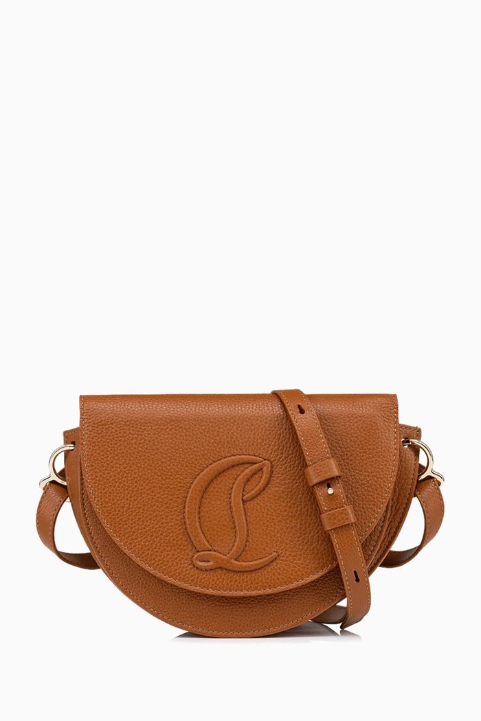 

By My Side Crossbody Bag in Grained Calf Leather, Brown