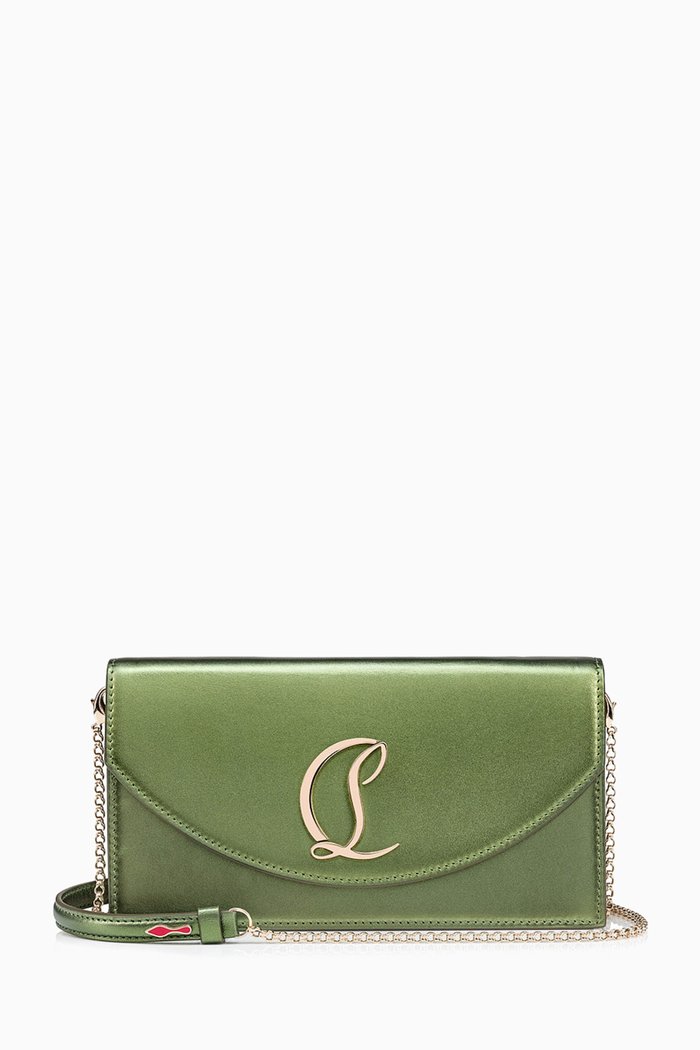 

Loubi54 Clutch Bag in Metallic Nappa, Green