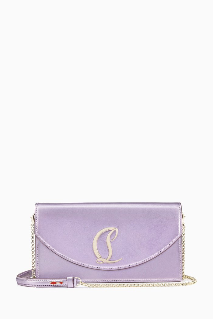 

Loubi54 Clutch Bag in Metallic Nappa, Purple