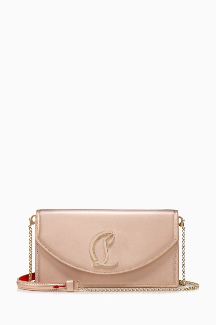 

Loubi54 Clutch Bag in Satin, Neutral