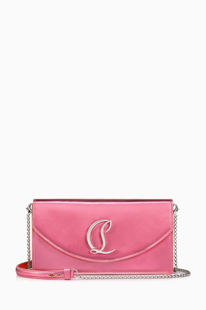 

Loubi54 Clutch Bag in Satin, Pink