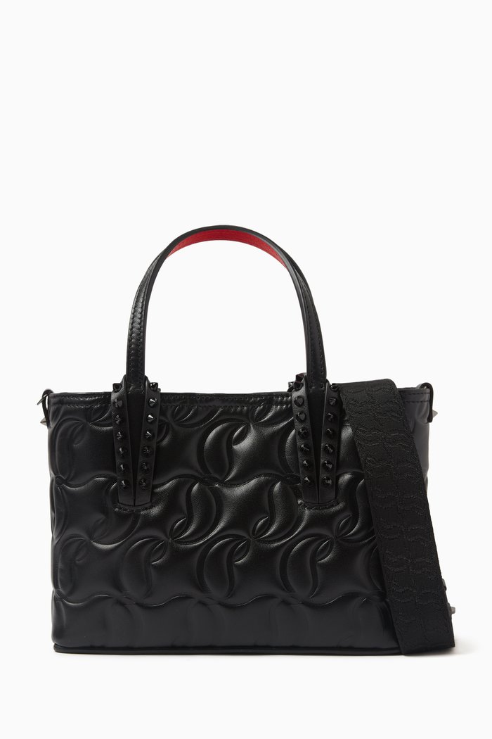 

Small Cabata Tote Bag in Embossed CL Nappa Leather, Black