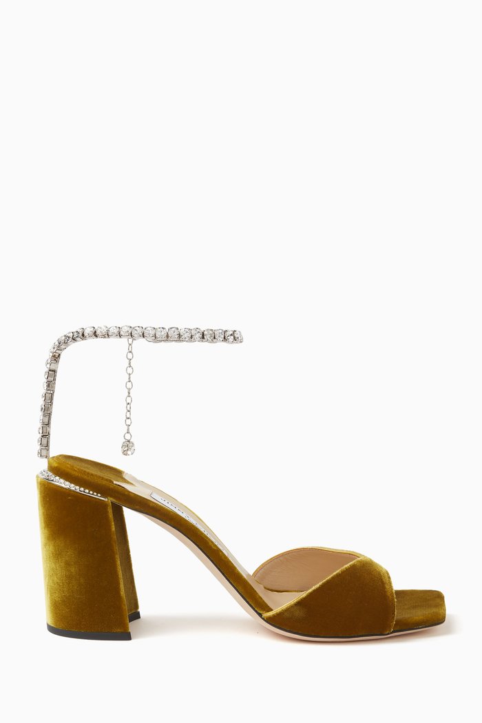 

Saeda 85 Sandals in Velvet, Green