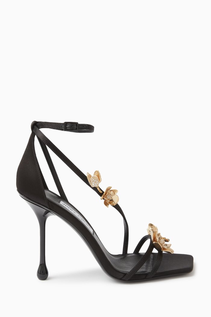 

Zea 95 Sandals in Satin, Black