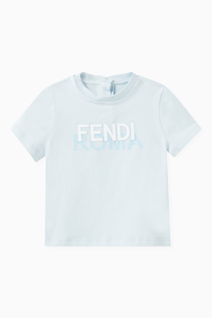 

Logo-embroidered T-shirt in Cotton, Blue