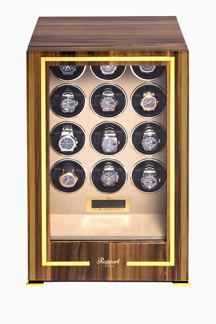 

Paramount 12-unit Watch Winder in Walnut Wood, Brown