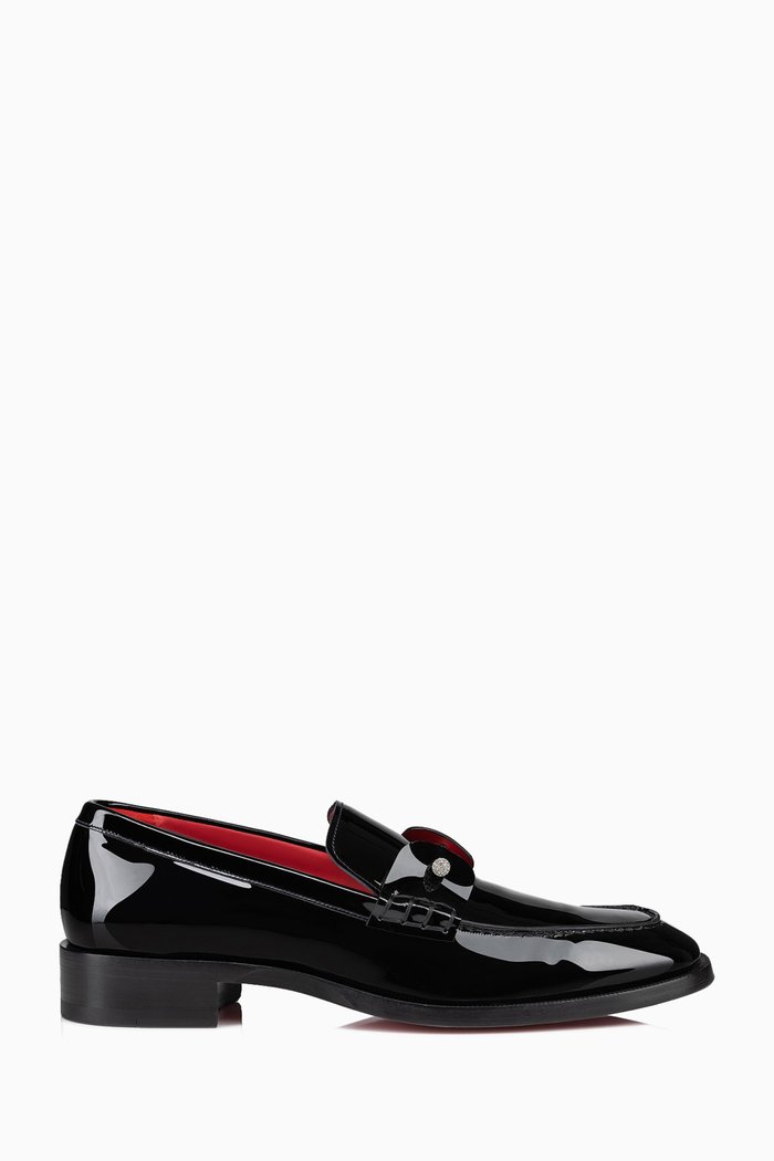 

Chambelimoc Night Strass Loafers in Patent Calf Leather, Black