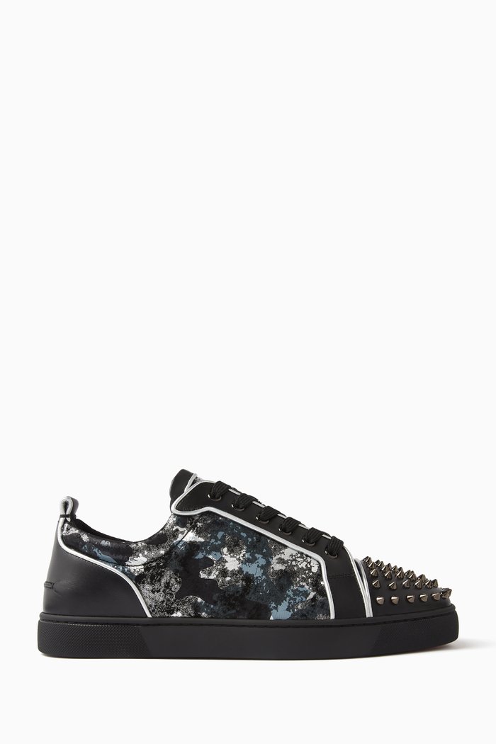 

Louis Junior Spikes Low-top Sneakers in Calf Leather, Black
