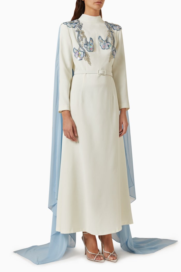 

Julia Maxi Dress in Crepe, Blue