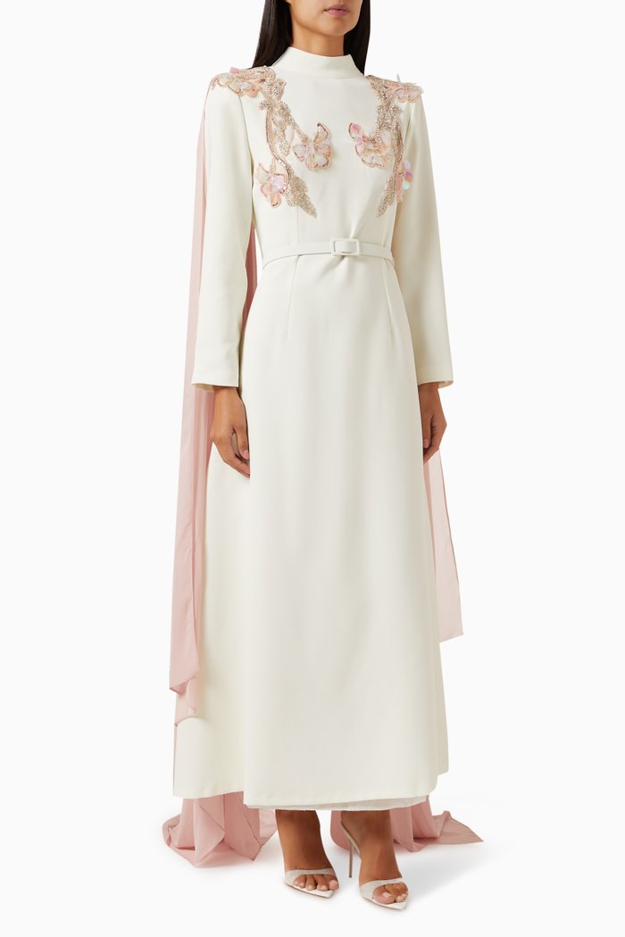 

Julia Maxi Dress in Crepe, Pink